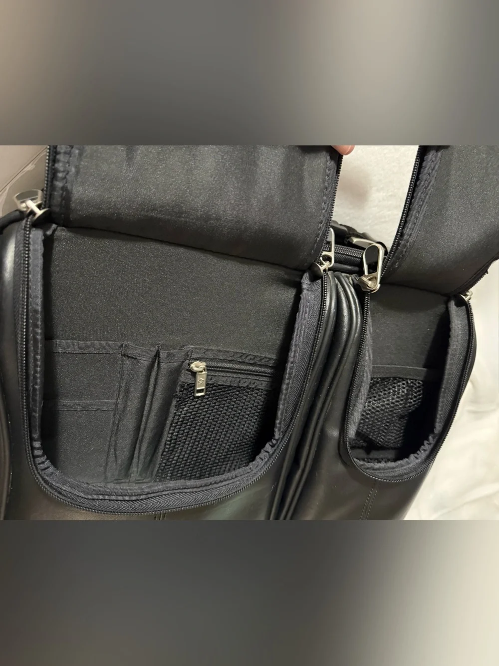 Samsonite Black Business Briefcase Laptop Bag Travel Organizer Faux Leather